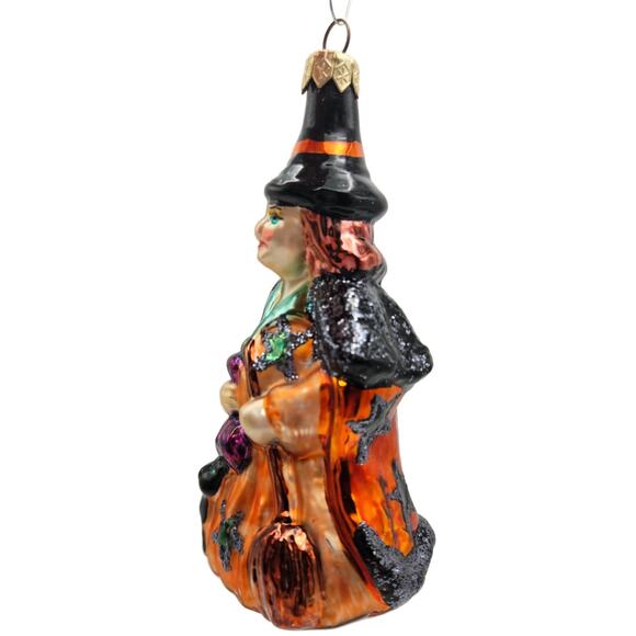 Christopher Radko Witch Orange Stars Dress Halloween Christmas Tree Ornament - Picture 6 of 10
